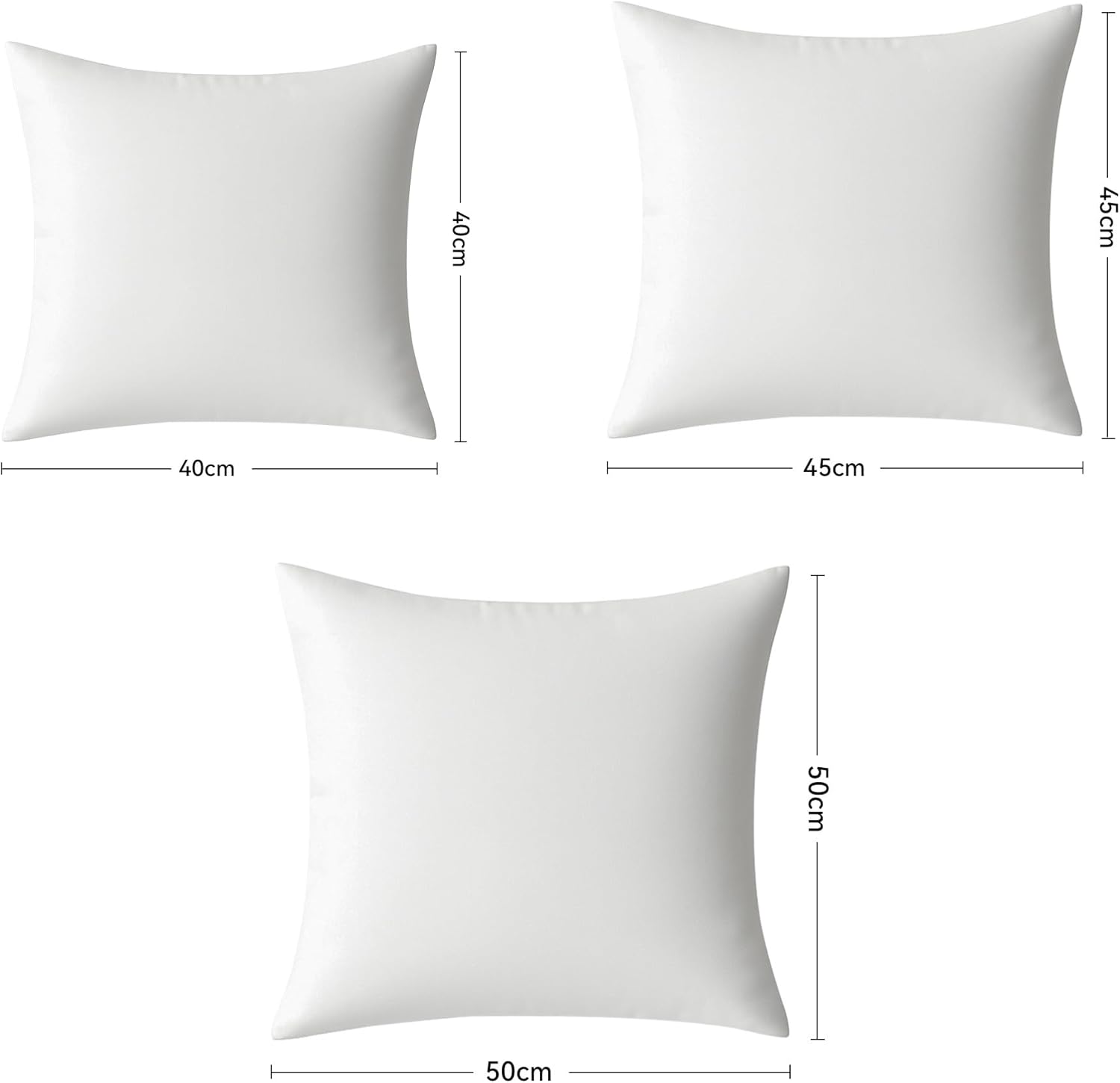 Detalle de Deodar set da 2 cuscini di imbottitura 40x40 cm, supporto morbido resistente agli agenti atmosferici