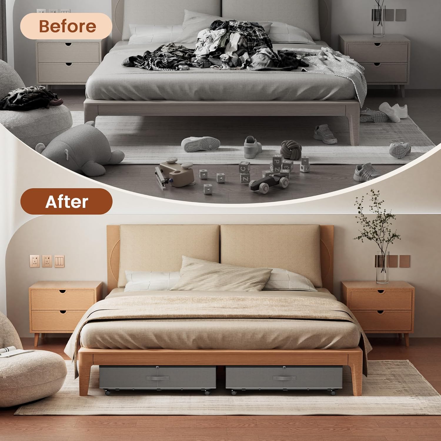 Detalle 2 de XXXL 78L Under-bed storage with wheels