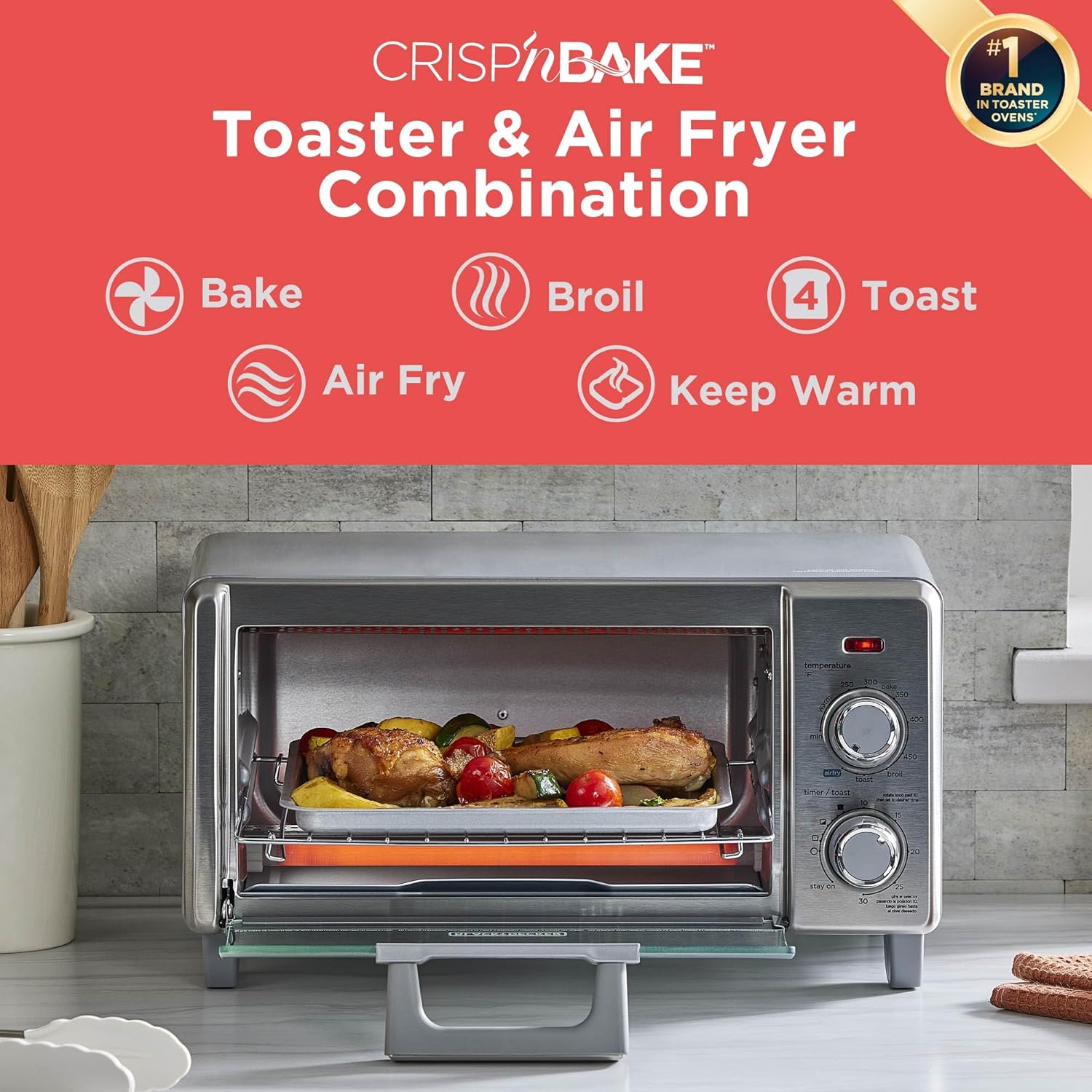 Thumbnail 1 de Black+Decker Crisp N Bake Air Fry Toaster Oven