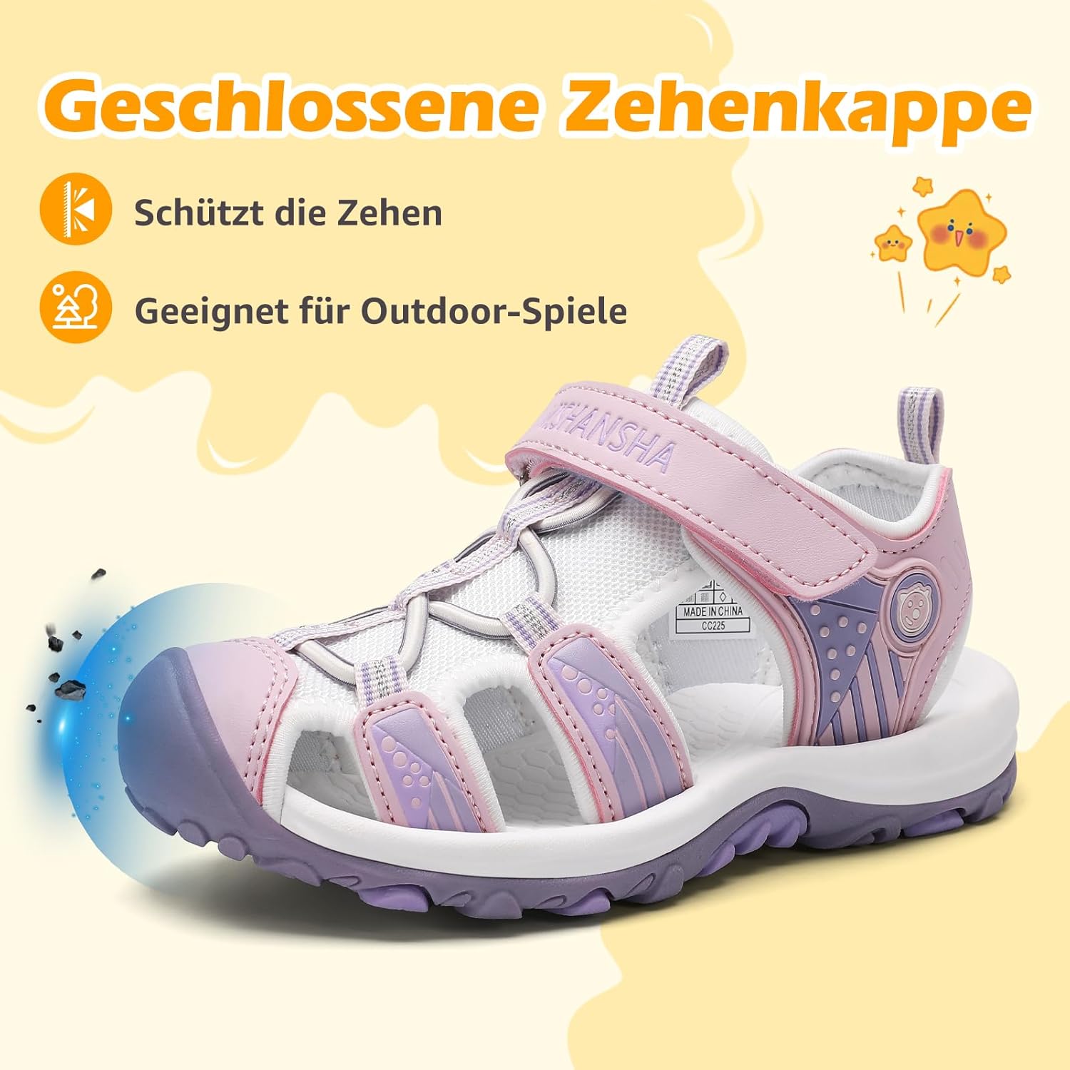 Thumbnail 2 de Mishansha Sandalen Mädchen Sommer – Geschlossene, atmungsaktive Outdoor-Sandalen (EU 25–38)
