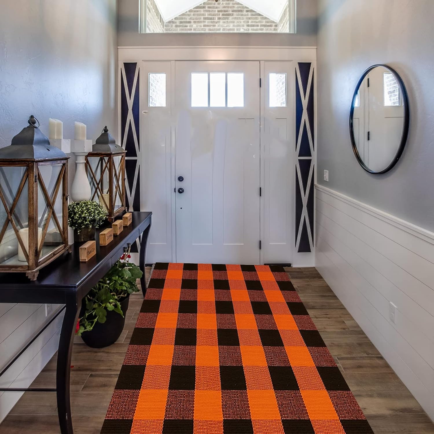 Detalle 2 de SEEKSEE Rug-SKS 3' x 5' Cotton Buffalo Plaid Entryway Rug
