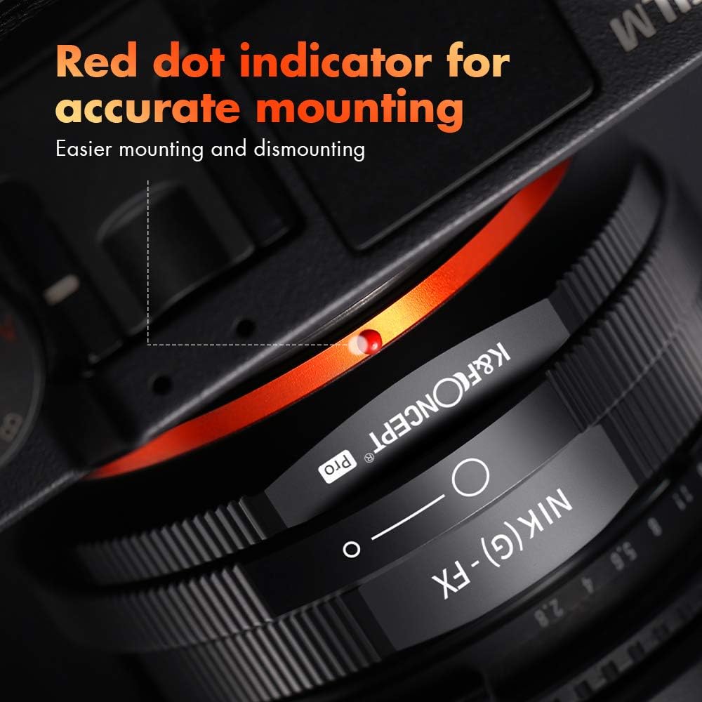 Detalle de K&F CONCEPT M18115 Adapterring Nikon NIK(G)-FX mit Blendenring für Fujifilm X-Kameras