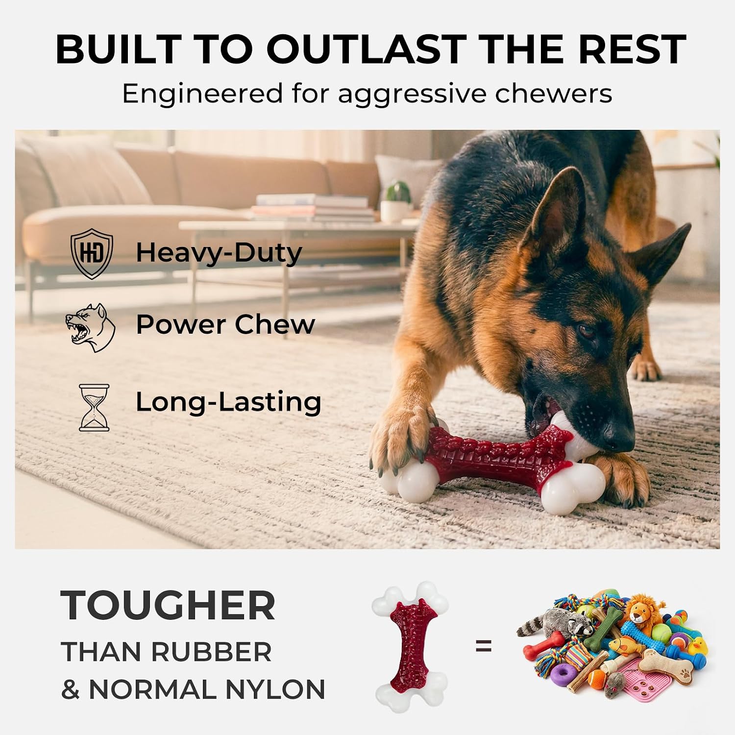 Detalle 2 de ChienBox Nylon Bone Toy beef flavour for large dogs