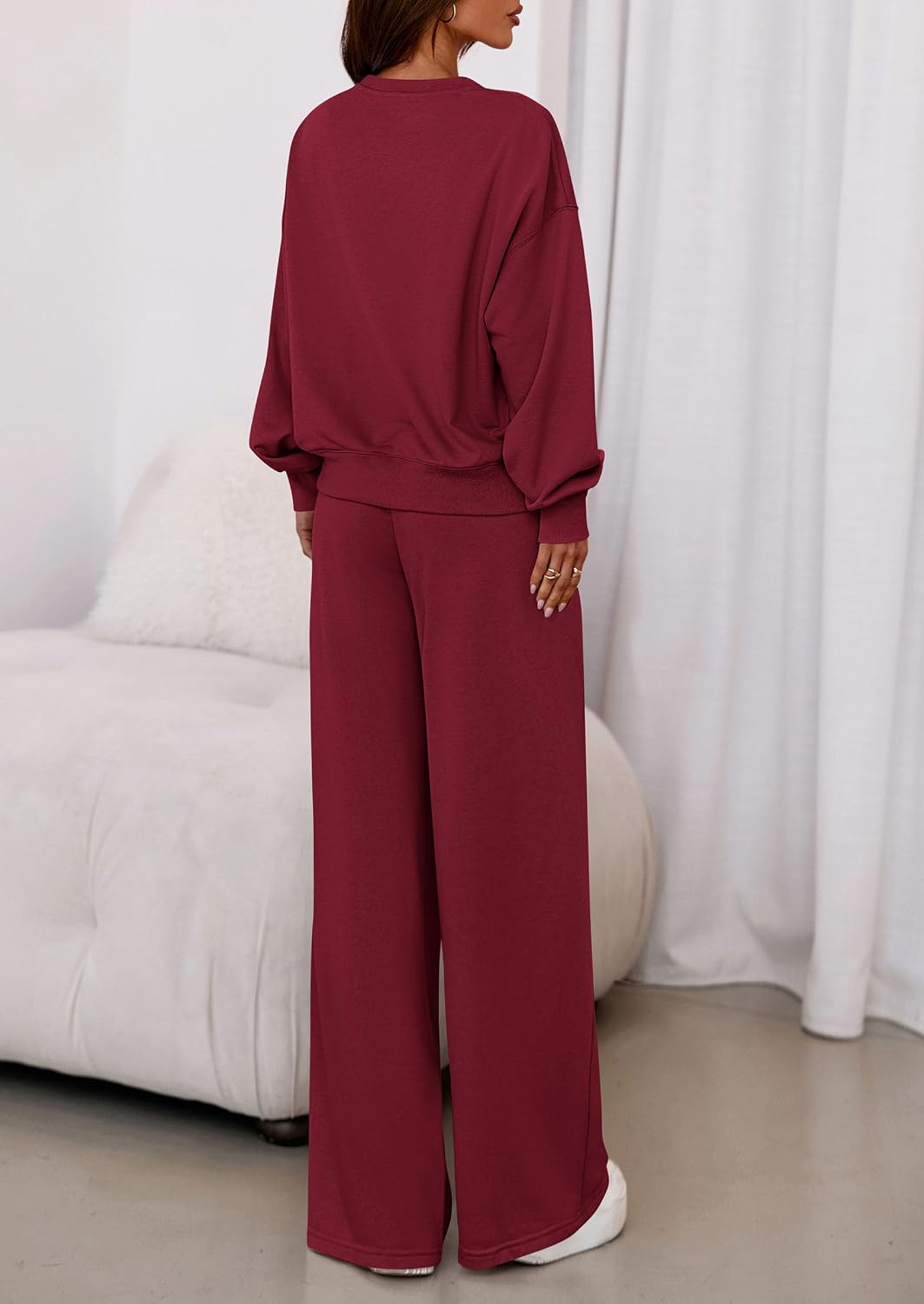 Detalle 1 de PRETTYGARDEN PR1122 Women's Lounge Set with Wide-Leg Pants and Pockets
