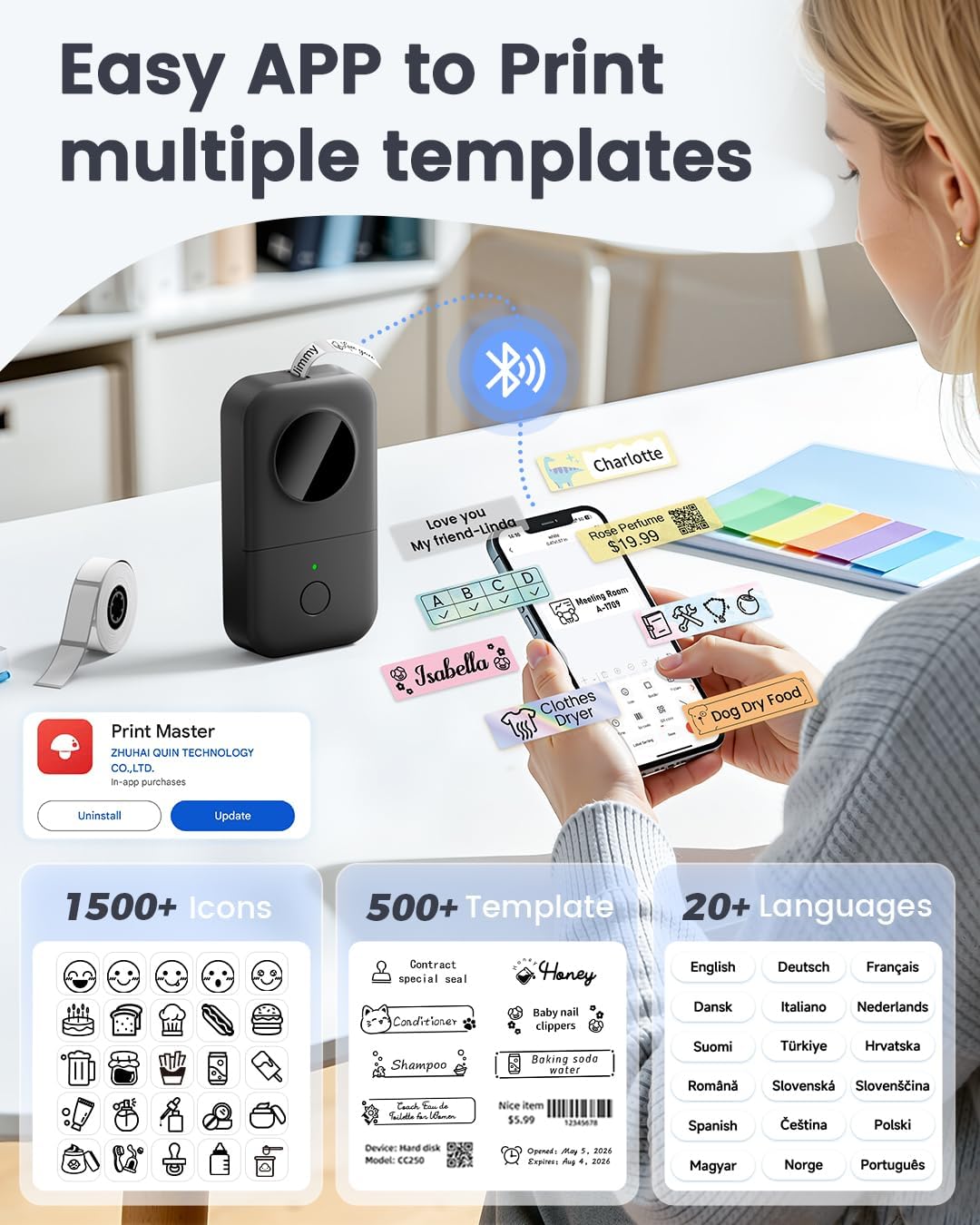 Detalle de Phomemo D30 Bluetooth label printer D30