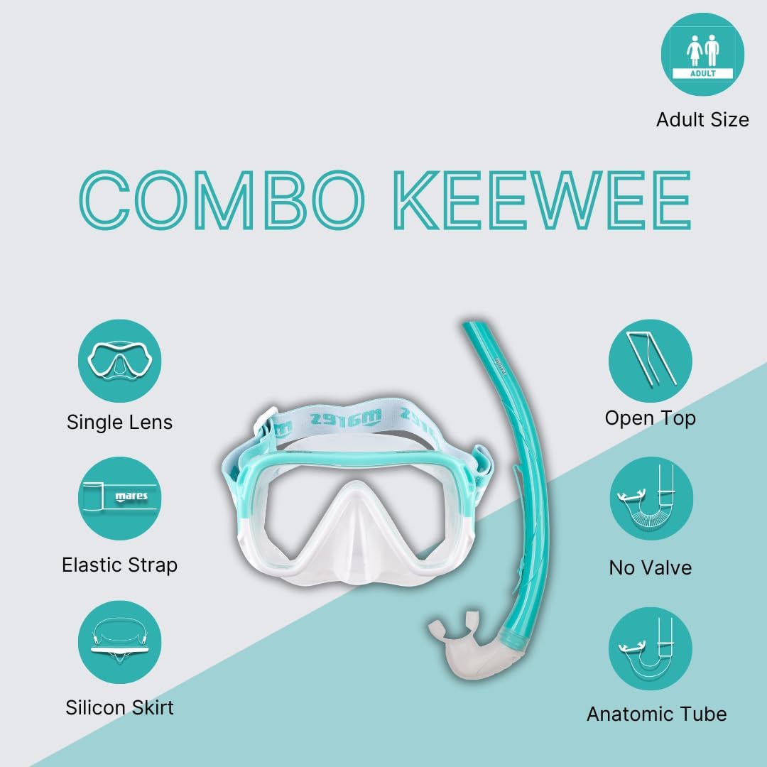 Detalle de Mares Combo Keewee – Maschera e Boccaglio Unisex Adulto