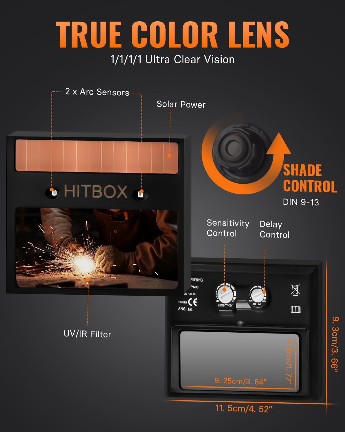 Thumbnail 6 de HITBOX Welding Helmet 4/9-13 🛡️