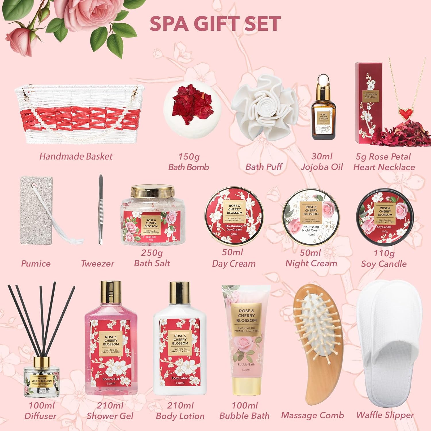 Thumbnail 2 de Gifts for Women Rose Spa Gift Basket – 19-Piece Bath and Body Set for Mom and Self-C Care