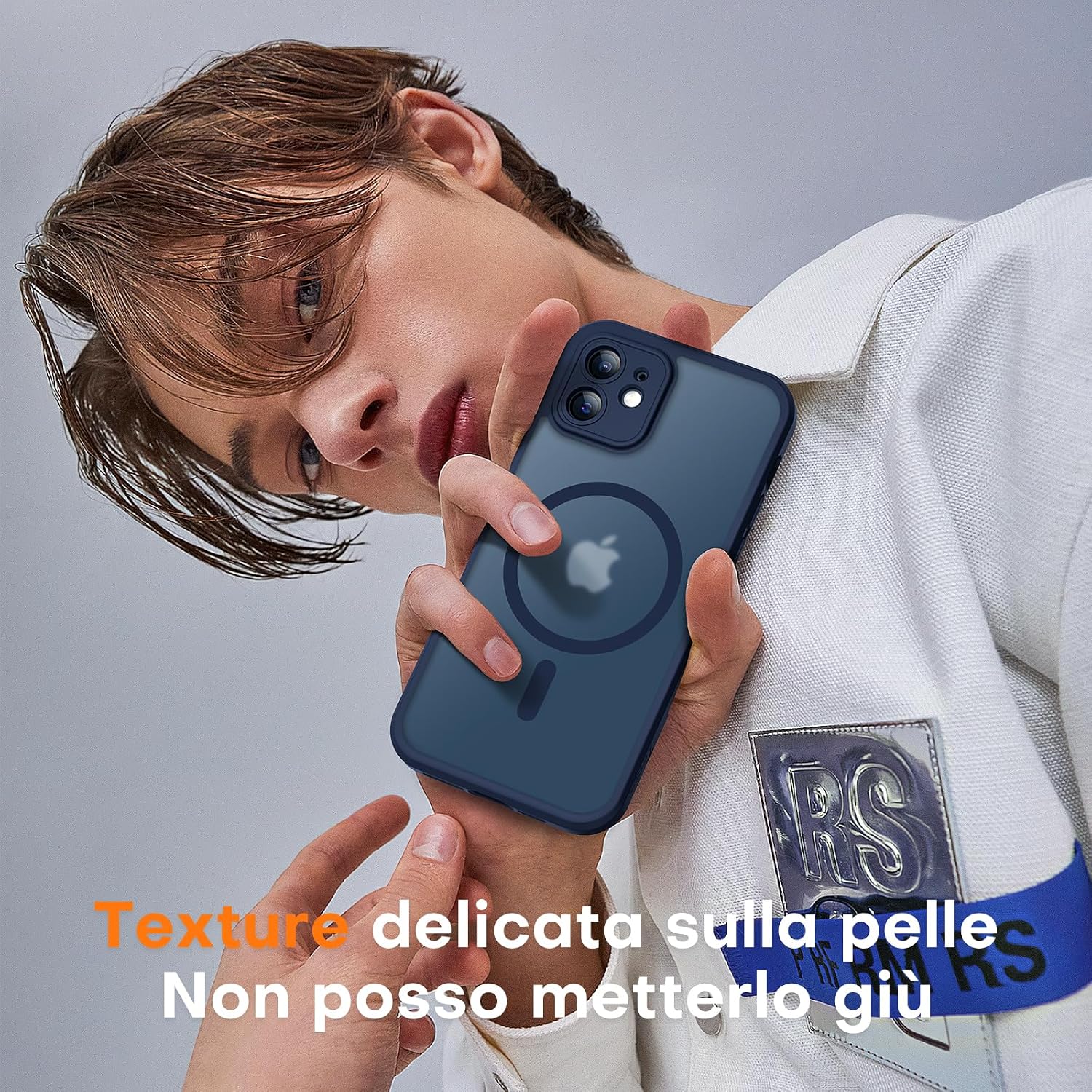 Thumbnail 6 de TOCOL Cover magnetica iPhone 12 6,1" traslucida opaca con protezione fotocamera