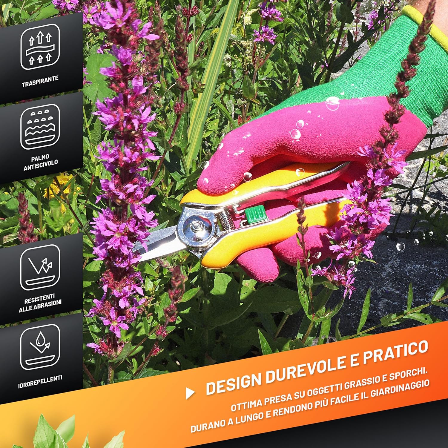 Thumbnail 2 de GRÜNTEK Guanti da Lavoro e Giardinaggio L/9 in bambù e lattice – 2 Paia, comodi e protettivi