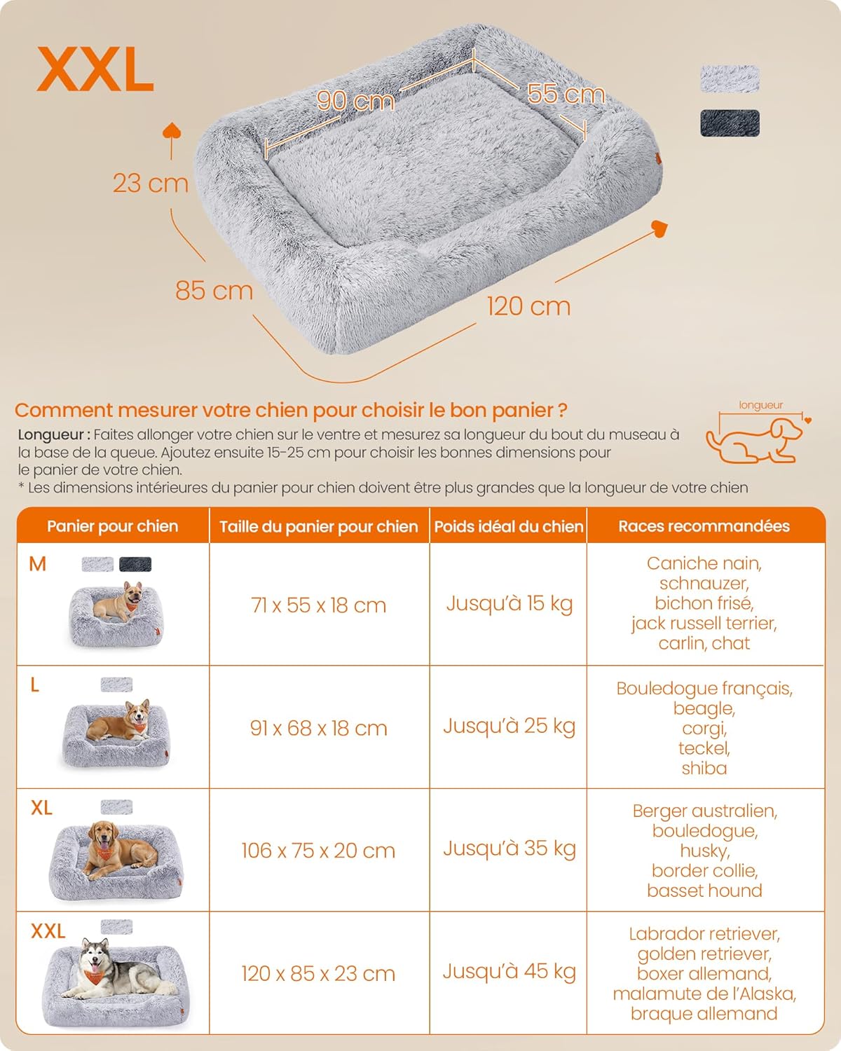 Thumbnail 5 de Feandrea PGW274GA01 Panier pour chien 120×85 cm