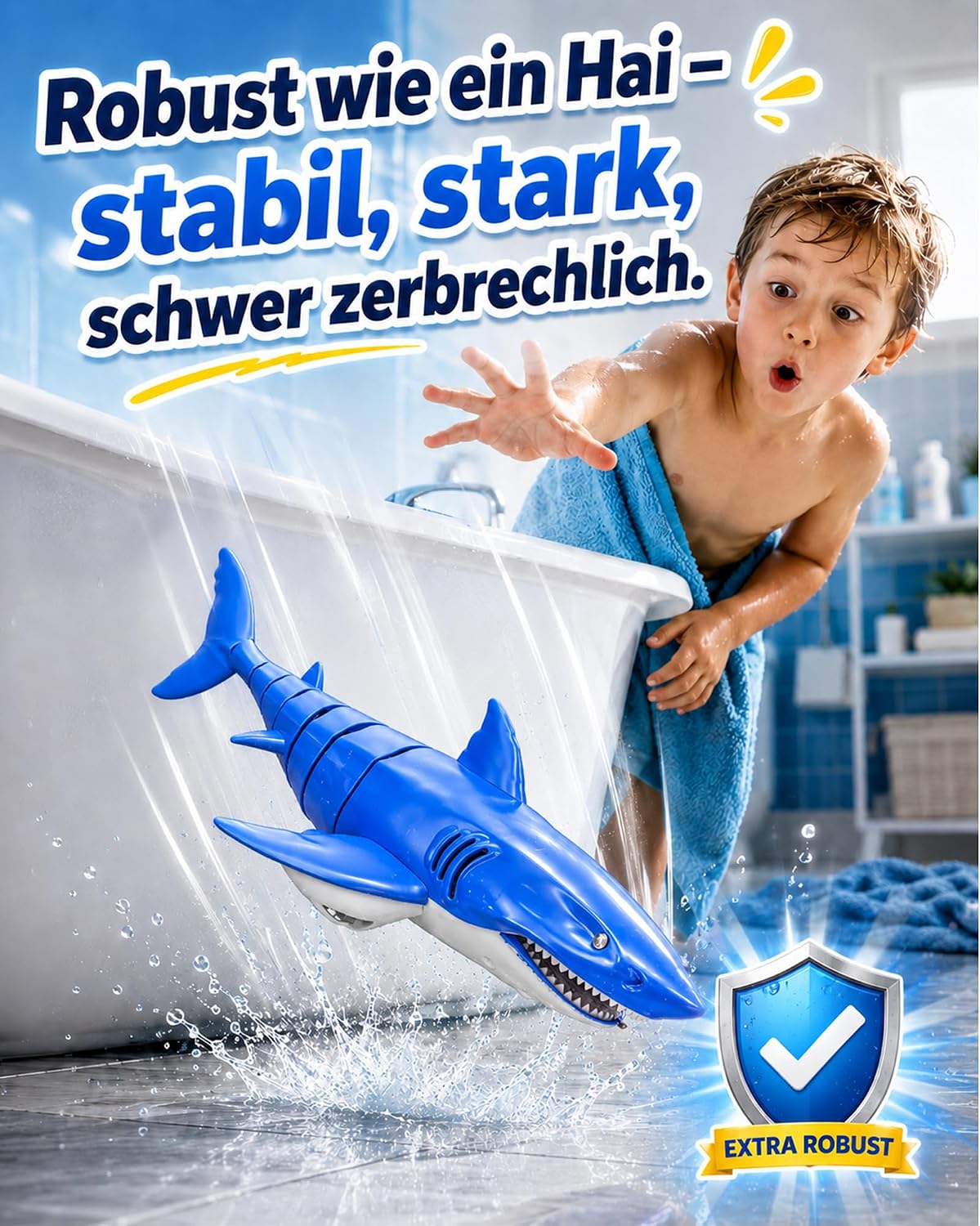 Thumbnail 5 de KOKODI Ferngesteuerter Robo-Hai – wasserdichtes RC Badespielzeug für Kinder ab 3 Jahren