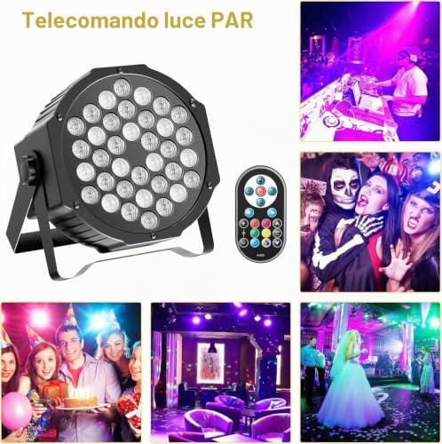 Detalle 2 de U`King set da 4 fari PAR LED RGB da 72 W con telecomando e borsa