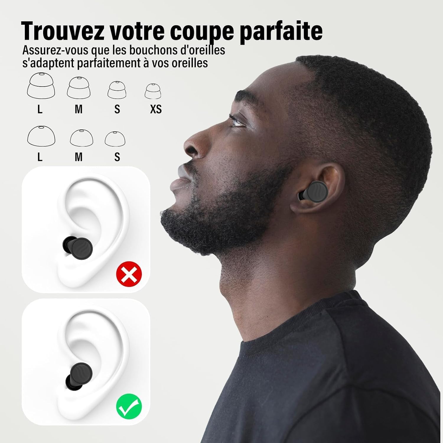 Thumbnail 6 de Boule quies – Bouchon d’oreille réutilisable antibruit avec 7 embouts en silicone
