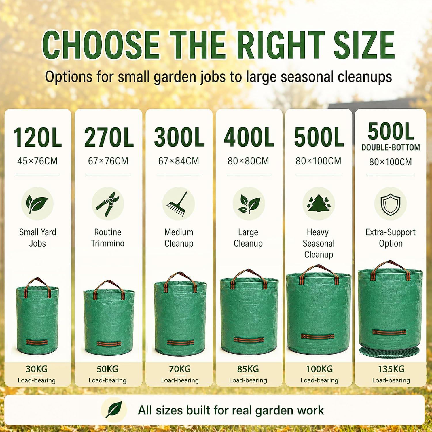 Thumbnail 4 de Singwow Garden Waste Bags 500L reusable sacks
