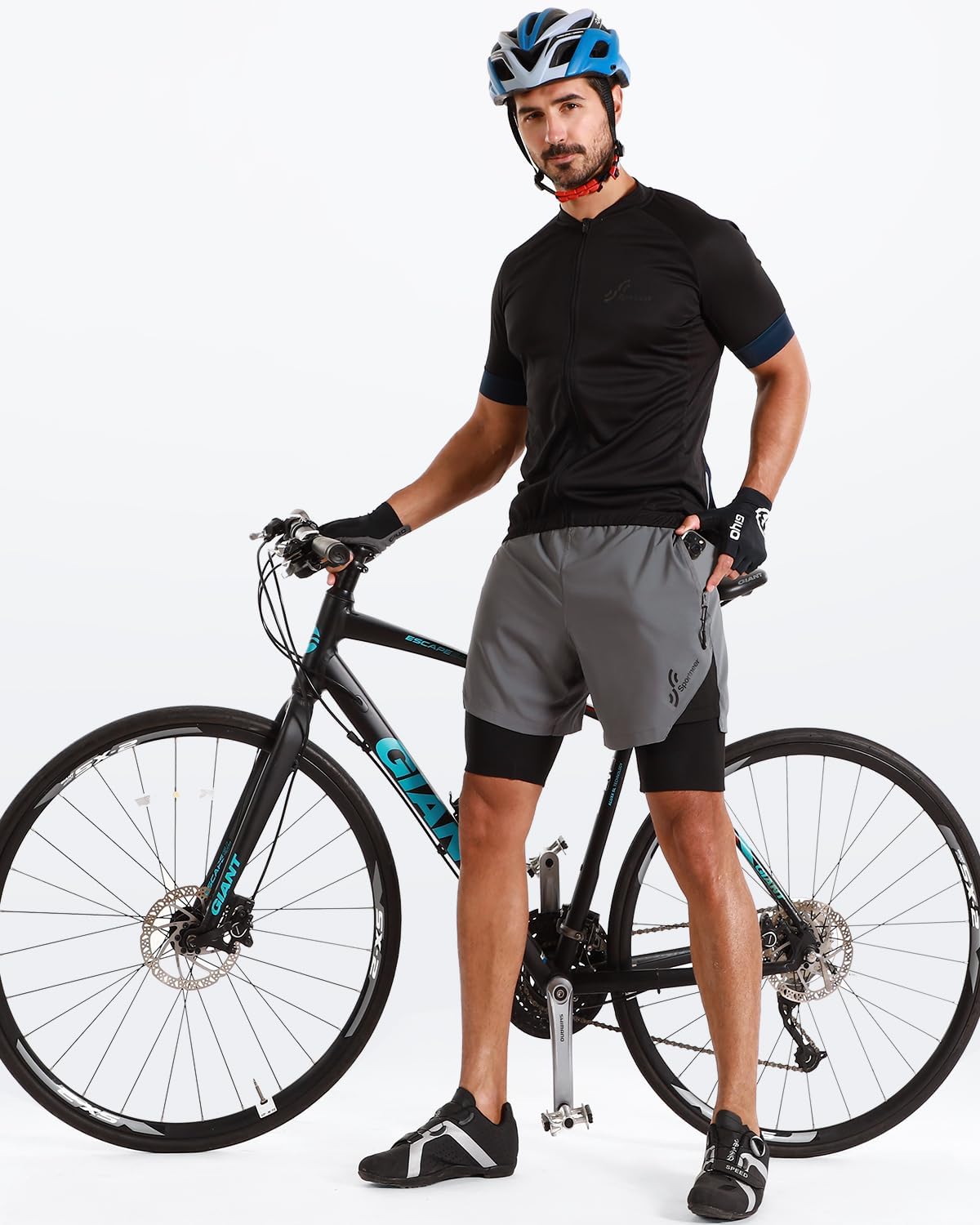 Thumbnail 1 de Sportneer Pantalon de cyclisme pour homme avec rembourrage 3D – Tailles M à 3XL