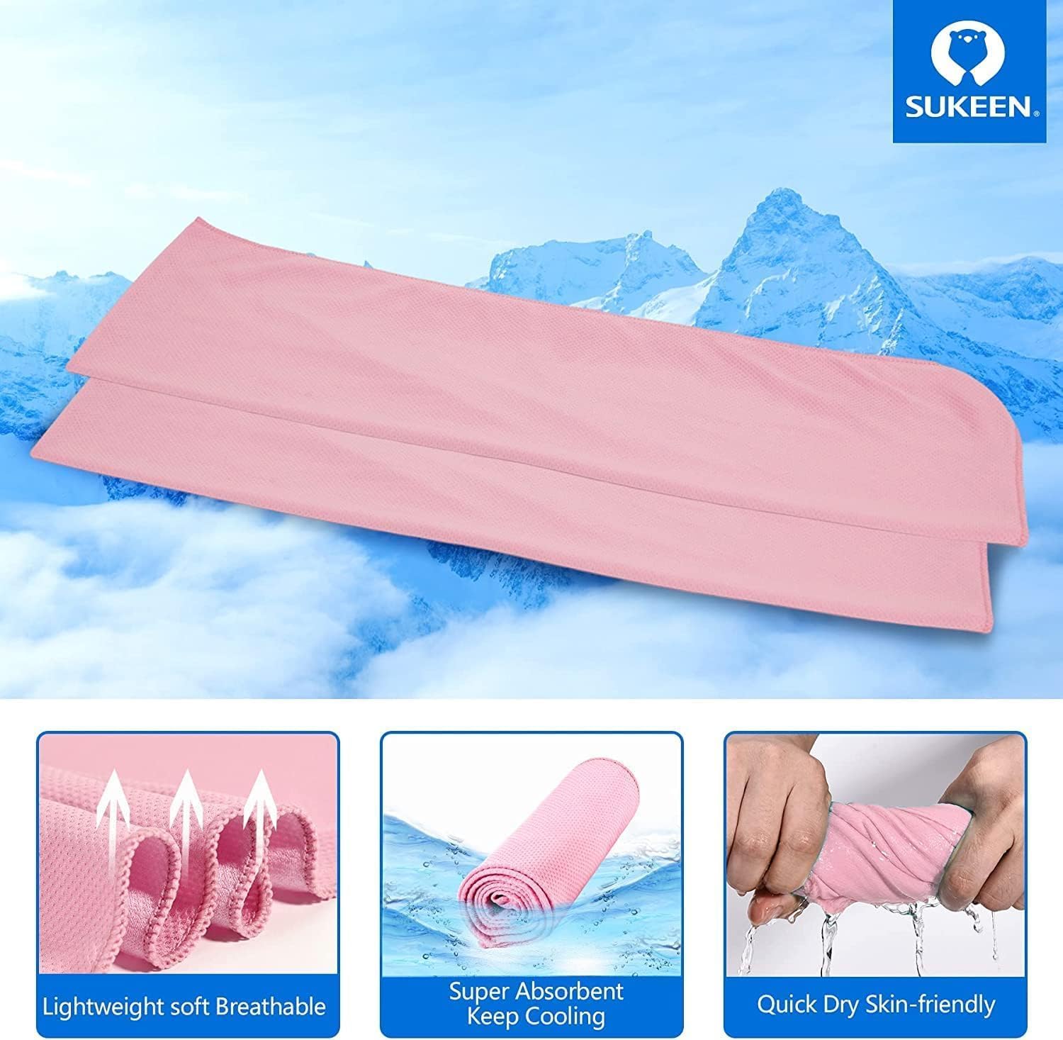 Thumbnail 1 de Sukeen 4 Pack Cooling Towel (40''x12'') – quick-drying neck cooling wraps for sports and summer