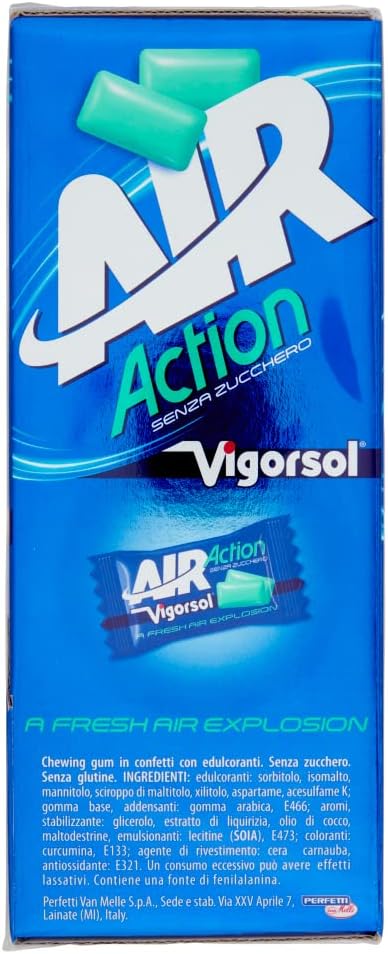 Detalle de Vigorsol Air Action Gomme da Masticare Senza Zucchero al Gusto Menta – confezione da 500 pezzi