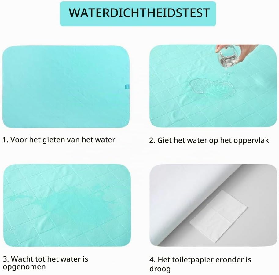 Detalle de Beedsooth zielony waterdichte bedonderleggers 86 x 132 cm, herbruikbaar