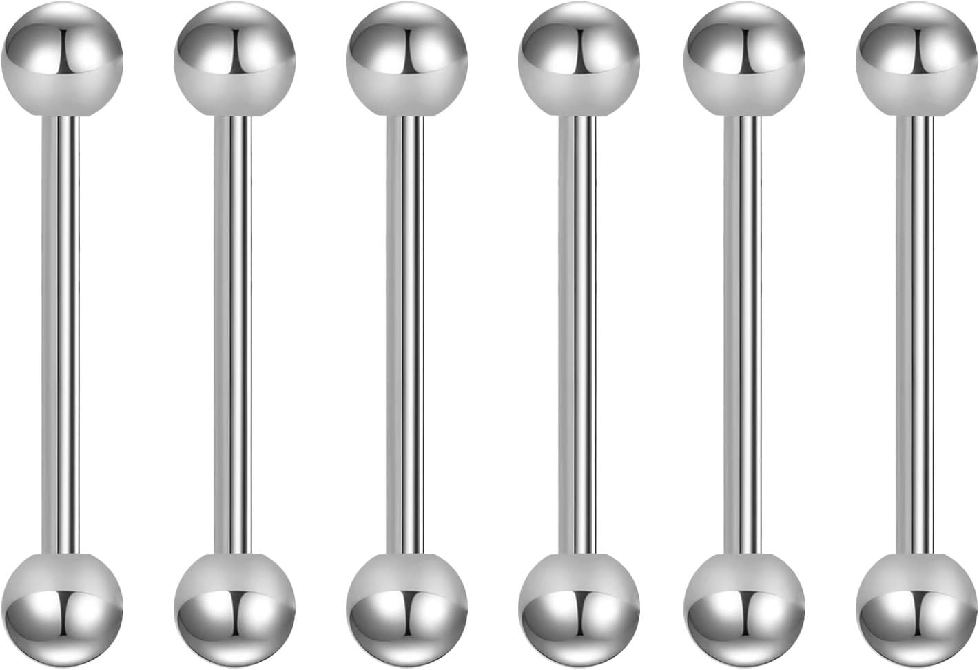Thumbnail 6 de Briana Williams 14G Replacement Balls Straight Barbells for Tongue and Nipple Piercings (12/14/16/18mm) in Surgical Steel with UV Finish