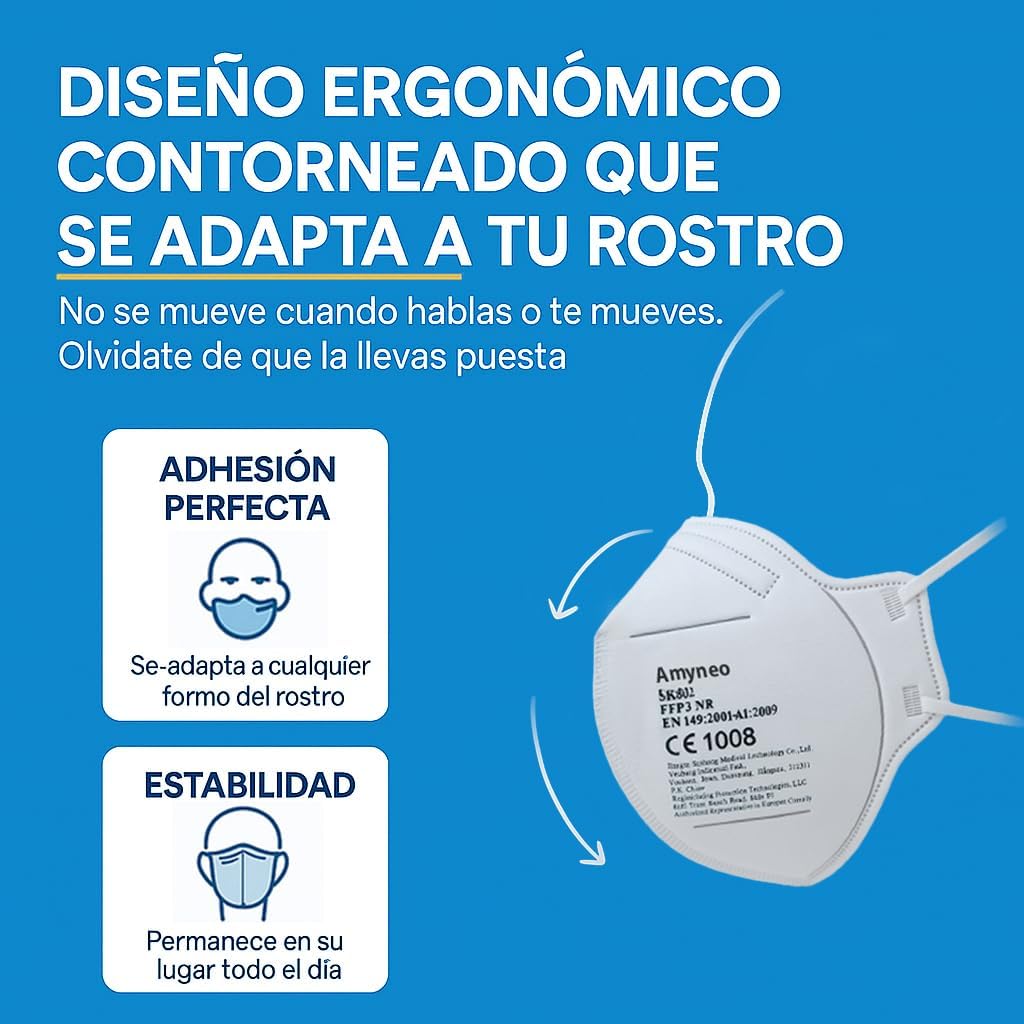 Detalle 2 de Mascarillas FFP3 sin válvula 20 unidades