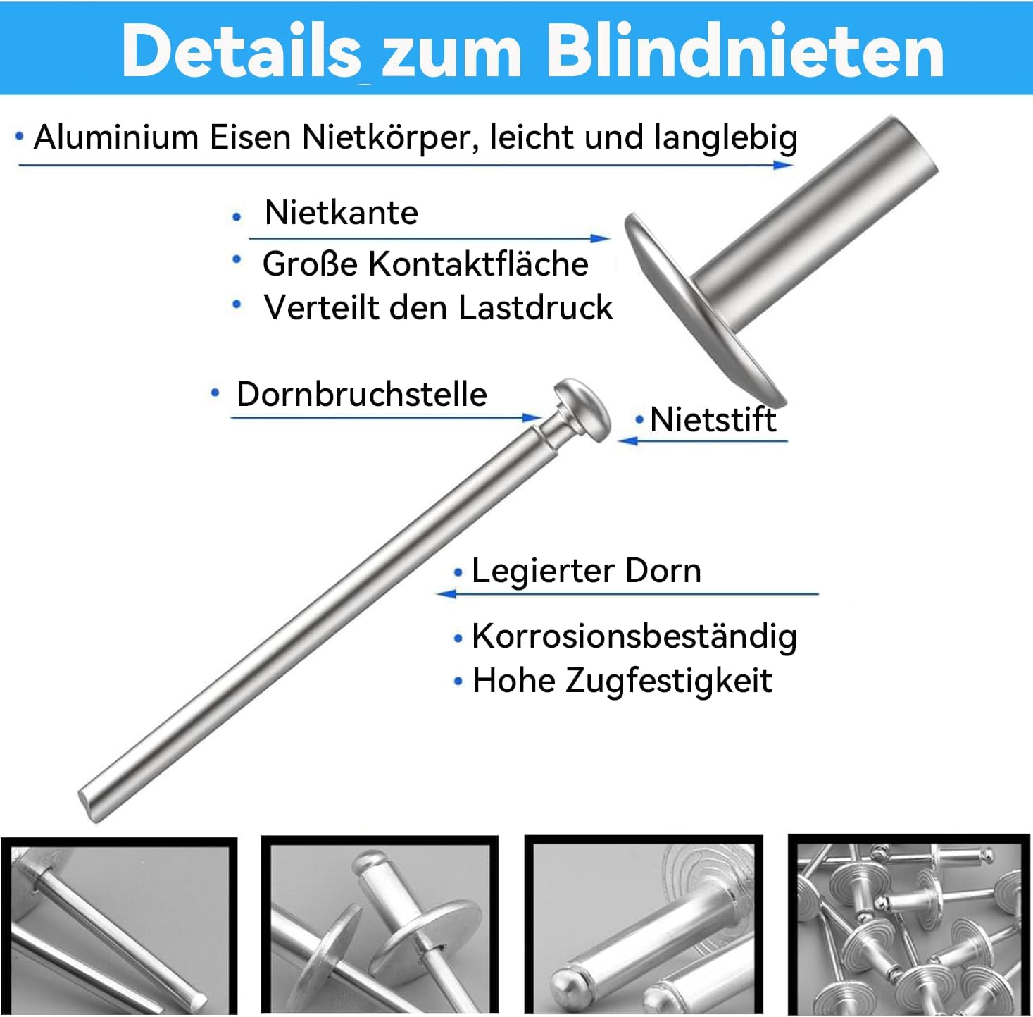 Thumbnail 3 de Dayalo Blindnieten 4,8 x 12 mm Großflansch