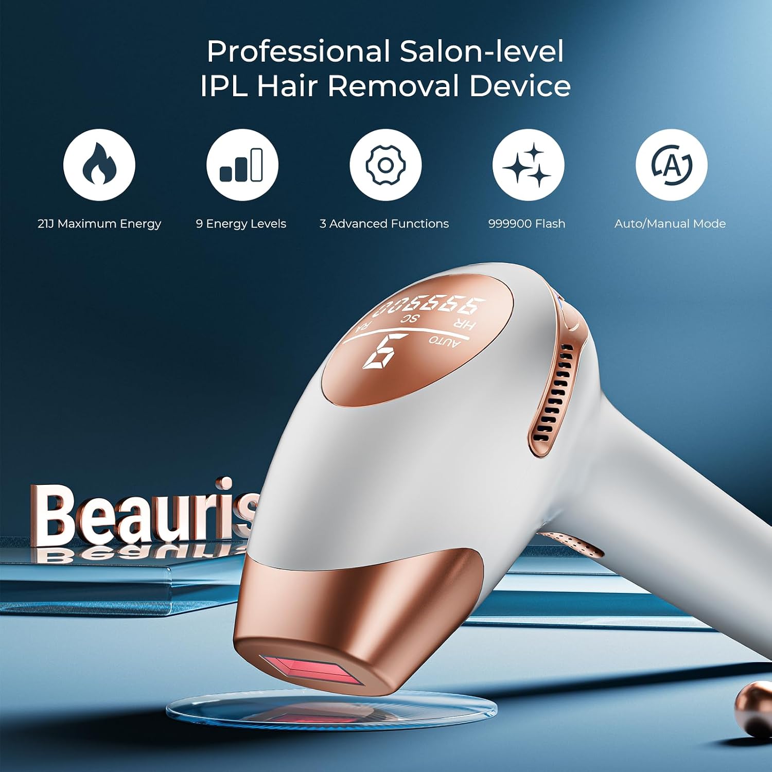Detalle de 999,900-Flashes IPL Laser Hair Removal Device 9 Levels 🪒