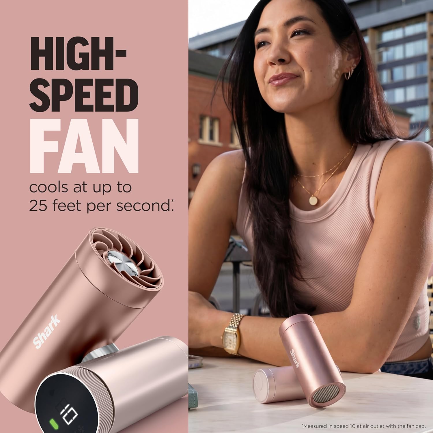 Thumbnail 1 de Shark ChillPill: The 2-in-1 Personal Cooling System with Fan and Dry-Touch Mist (Rose Gold) FA023