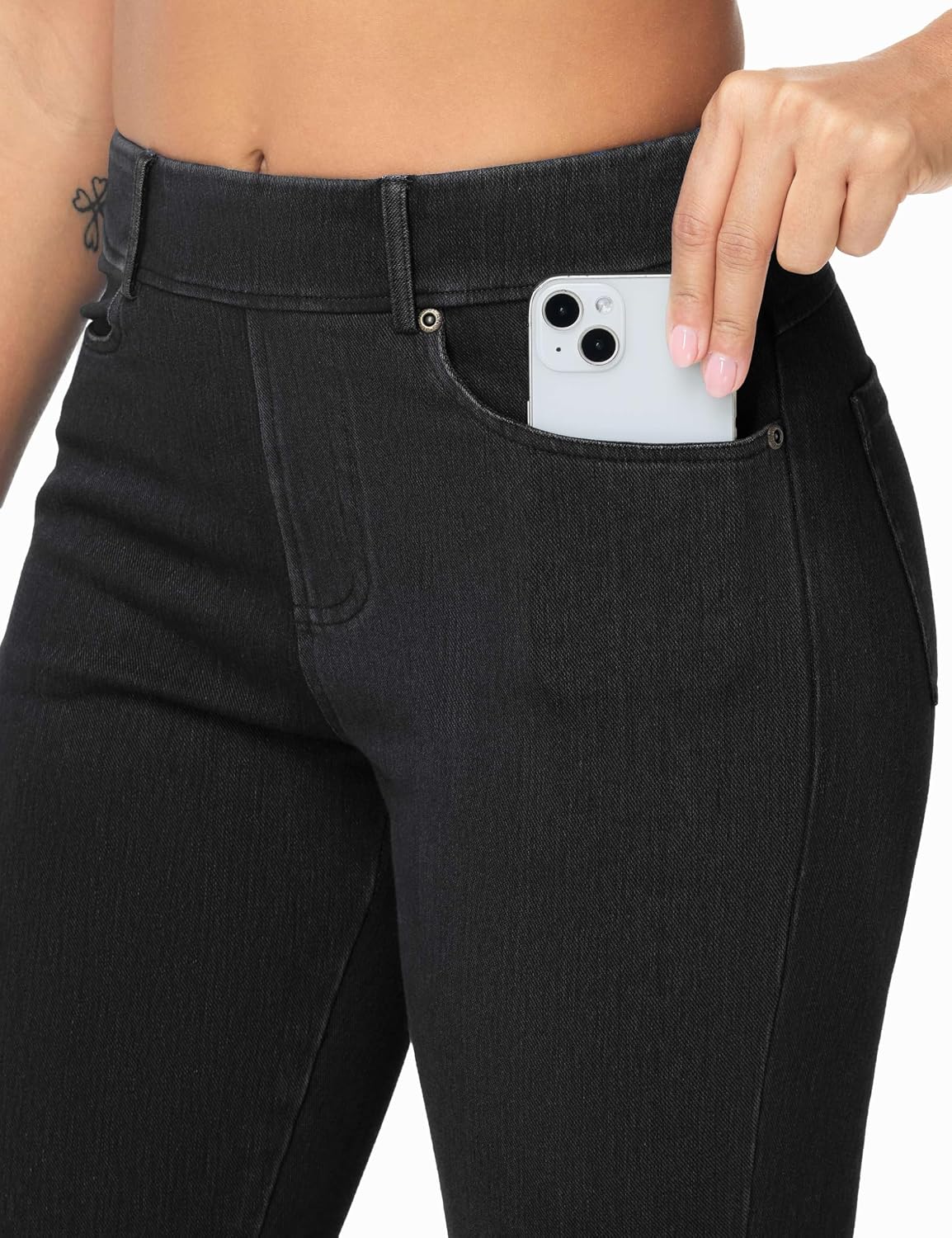 Thumbnail 3 de THE GYM PEOPLE Women's Stretchy Flare Jeans, High Waist, Wide Leg with Pockets