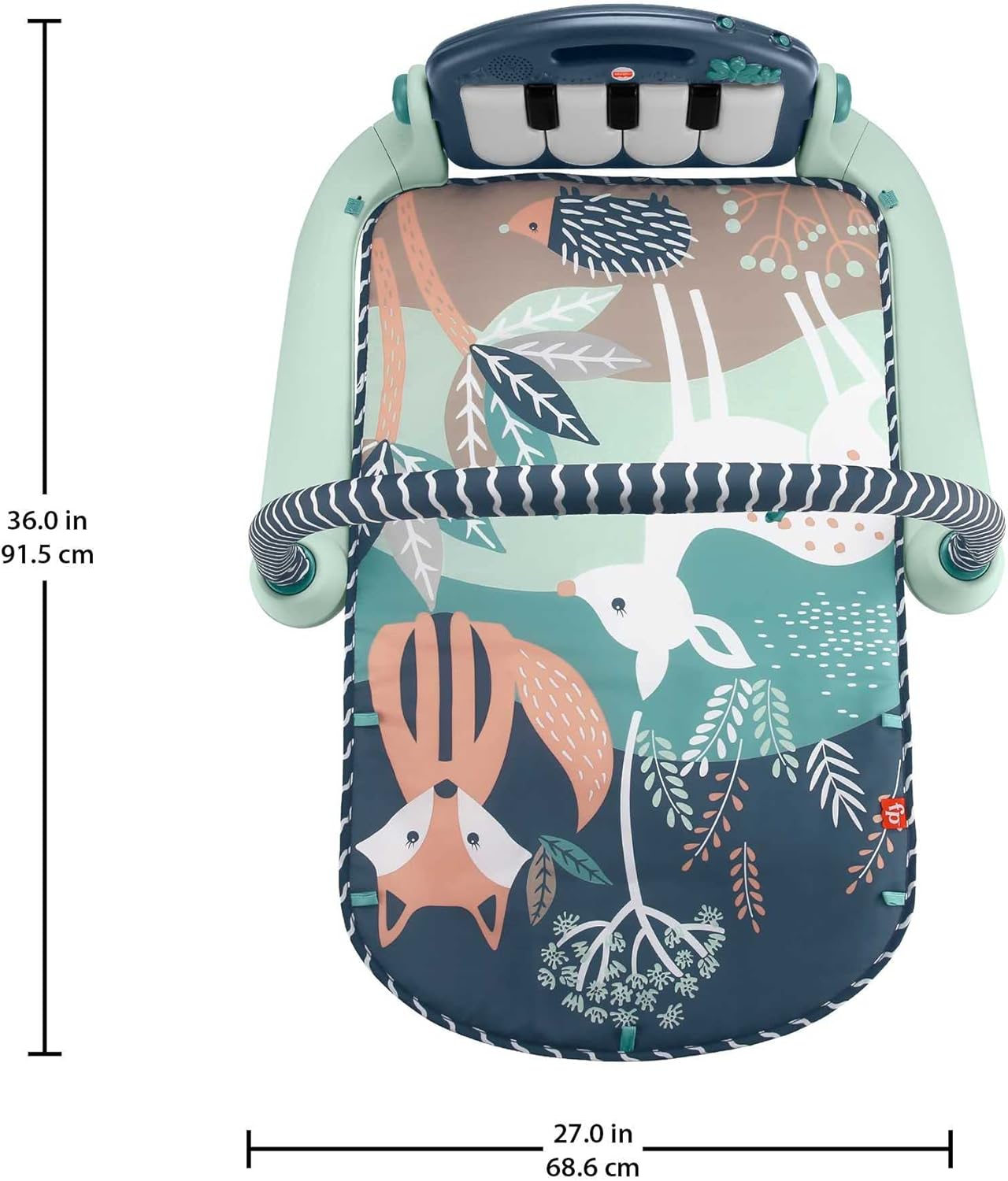 Thumbnail 6 de Fisher-Price Baby Playmat Kick & Play Piano Gym (HKX37) – Navy Fawn musical & sensory mat for newborn to toddler