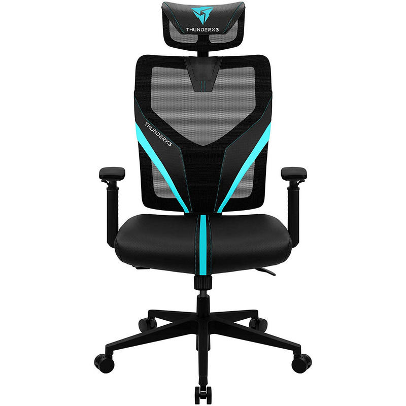 ThunderX3 Yama 1 silla gaming Cian/Negro: ergonomía con malla transpirable para jugar cómodo