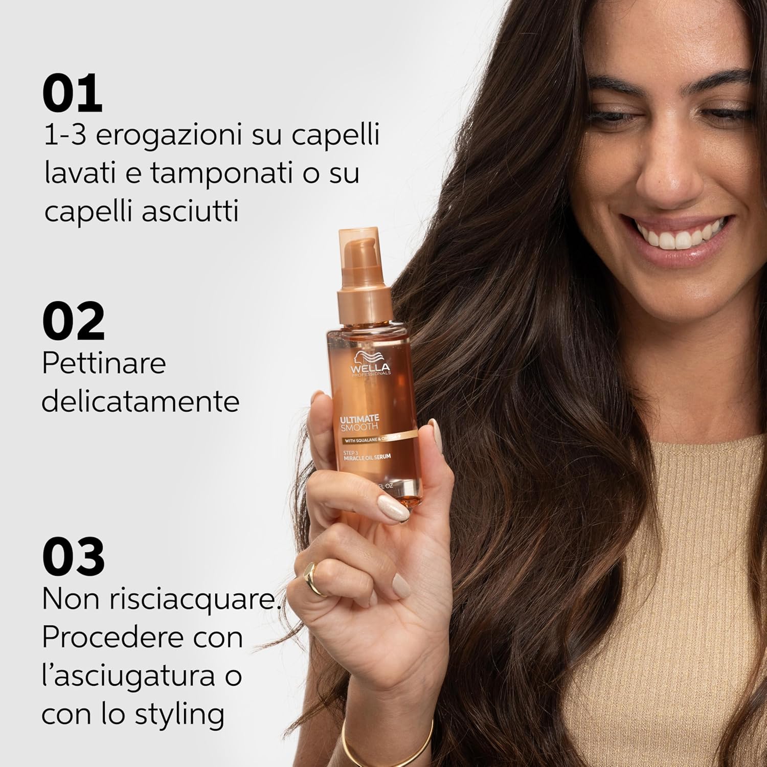 Thumbnail 4 de Wella Professionals Ultimate Smooth Miracle Oil Serum con squalano e Omega 9 (30 ml) anti-crespo