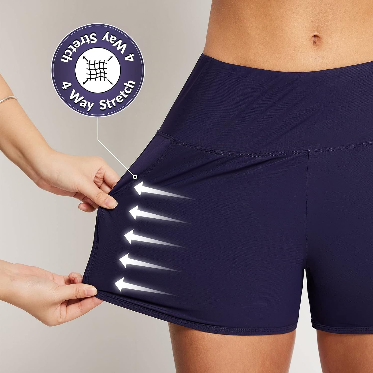 Detalle de baleaf High Waisted Swim Board Shorts 7"