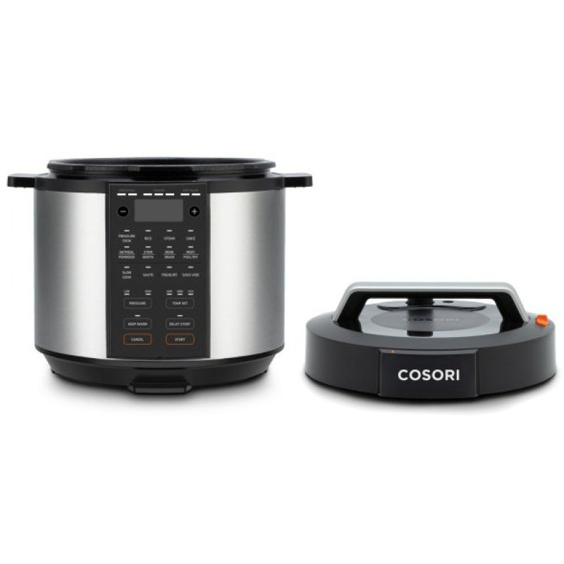 Detalle de Cosori Olla a Presión 5.7 L 1100 W de acero inoxidable: versatilidad y seguridad para tus recetas