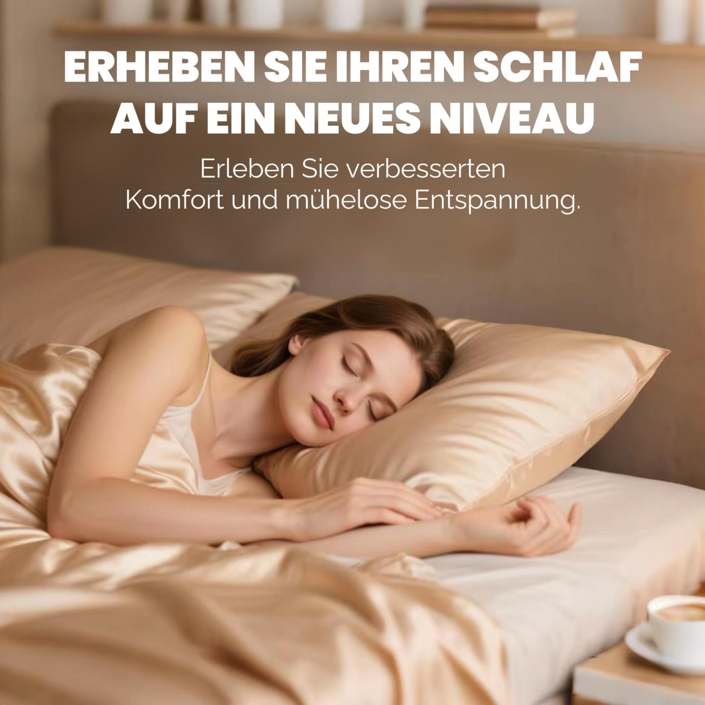 Detalle 2 de SeidenKissenbezug 80x80 Ravmix aus Maulbeerseide – 1 Kissenbezug mit verstecktem Reißverschluss, Beige