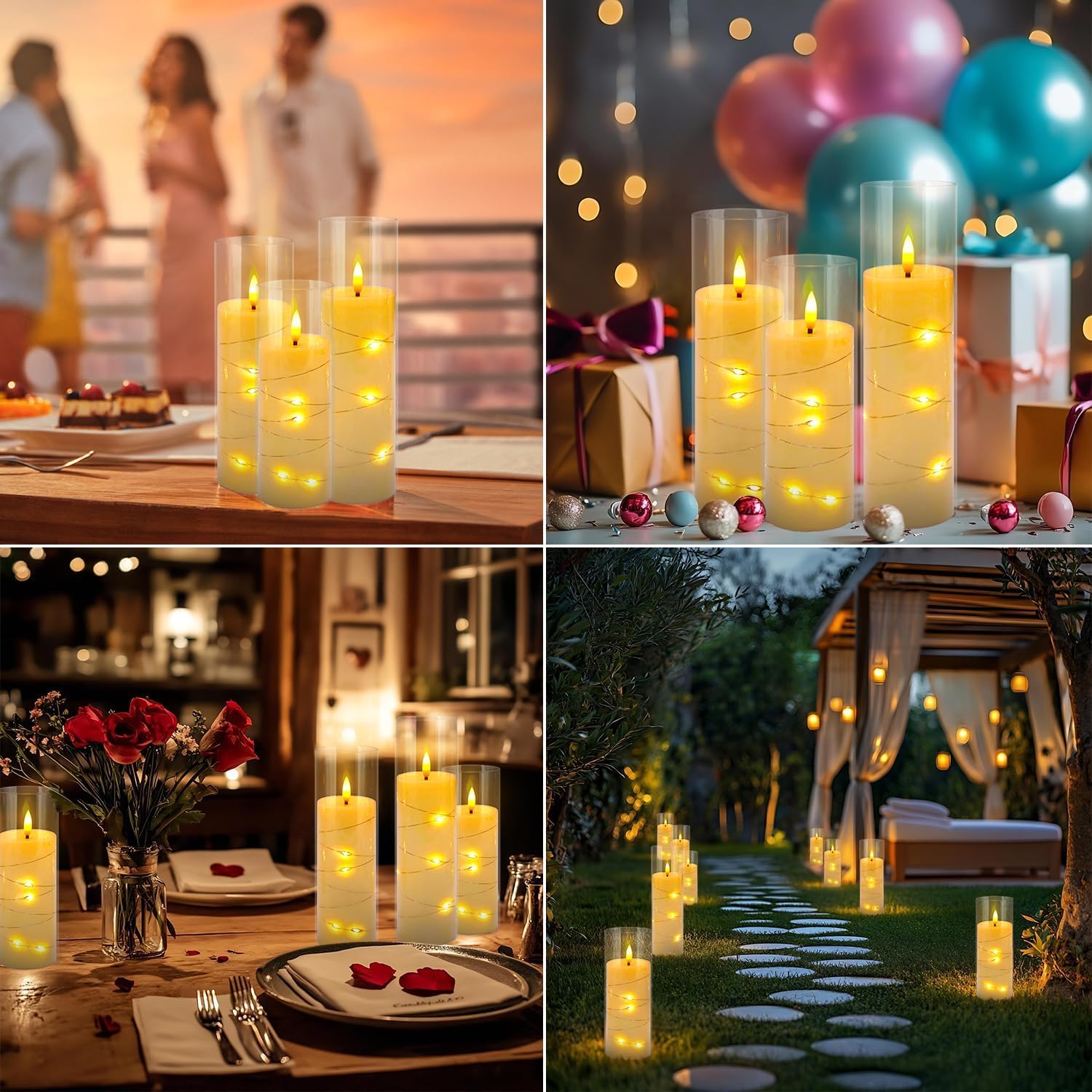 Thumbnail 6 de CAKETYCG RXZER23 Flameless LED Candles, 24-Pack with Remote, 3D Flicker & String Lights