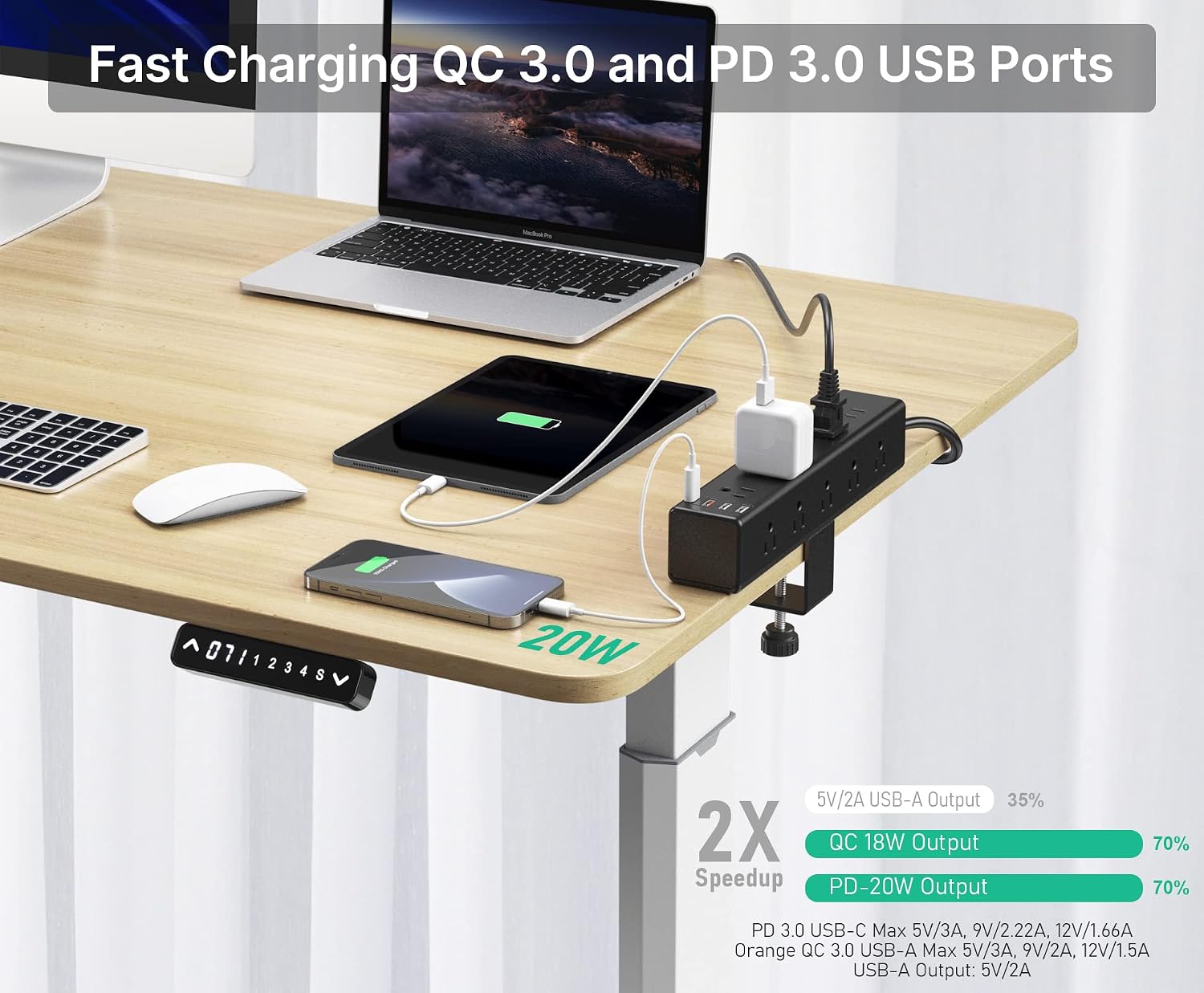 Detalle de CCCEI Clamp-On Power Strip with 15 Outlets