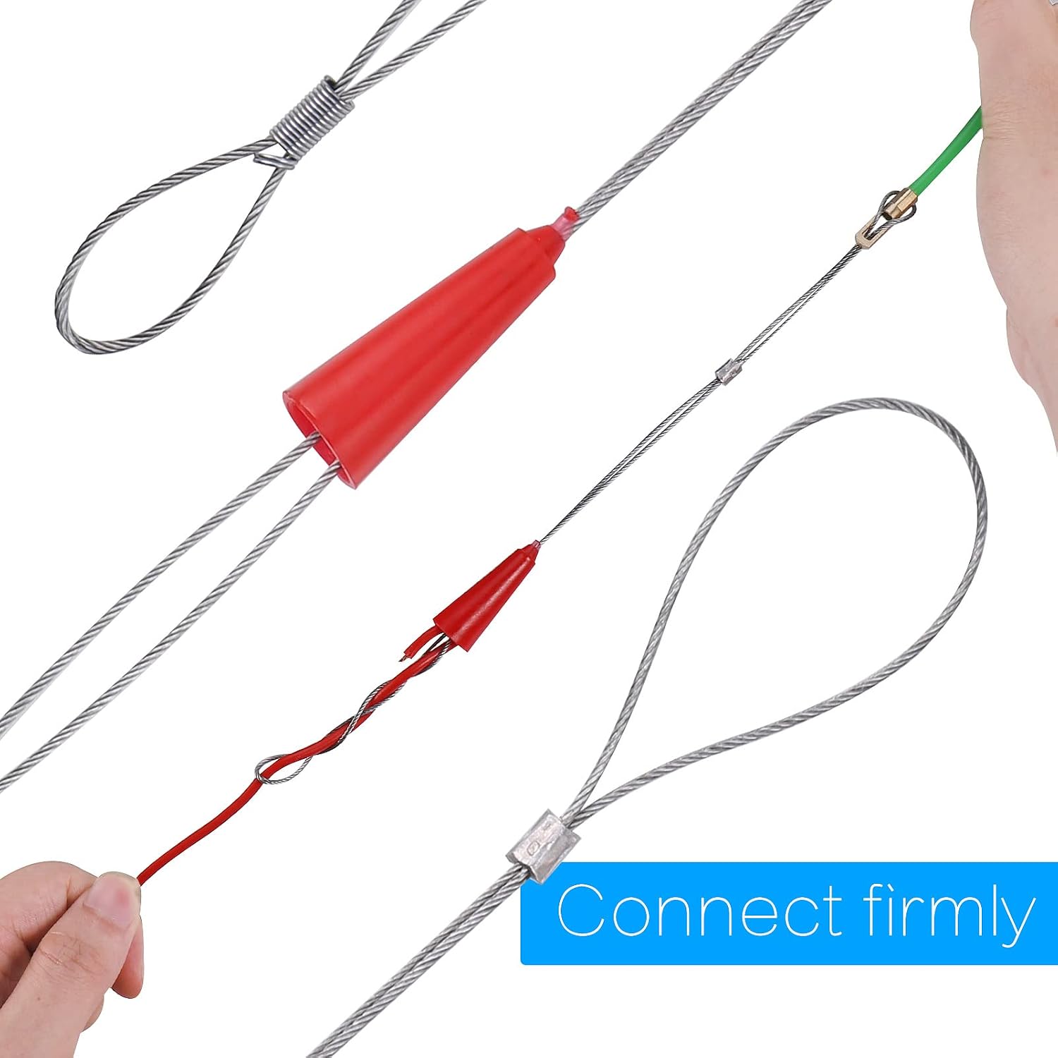 Thumbnail 5 de Zocipro 20m Kabeleinziehhilfe Einziehspirale – Nylonband, Führungsfedern, 4 mm Durchmesser, Grün