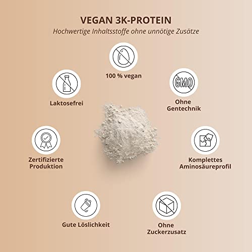 Detalle de Nutri + Protein Vegan Kokos Mandel 1000g – Pflanzliches Mehrkomponenten-Proteinpulver mit Kokos-Nuss-Aroma