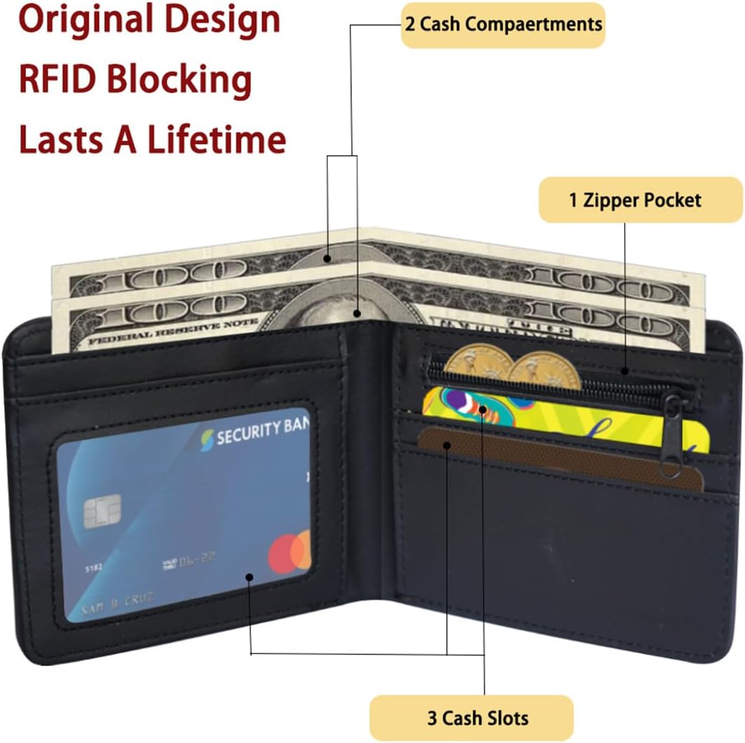 Detalle de Sundee Bi-Fold Wallet for Men and Teen Boys – Gamepad Blue Leather Purse