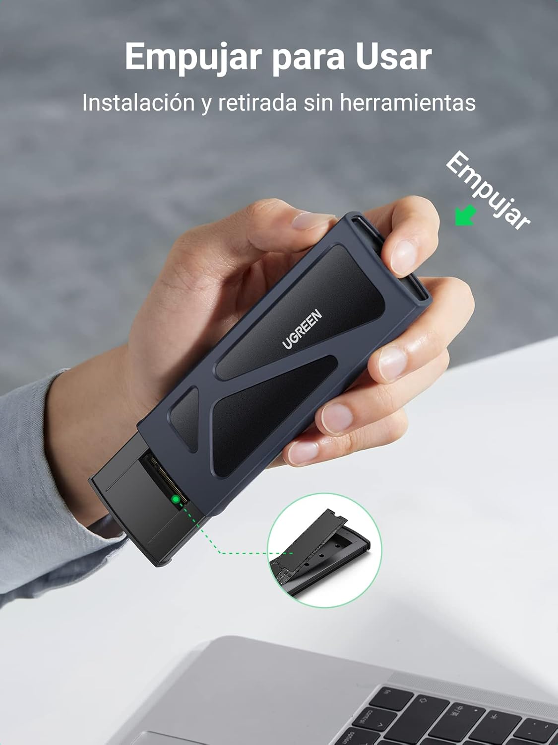 Detalle 2 de UGREEN Caja SSD M2 NVMe con UASP USB C 3.2 🚀
