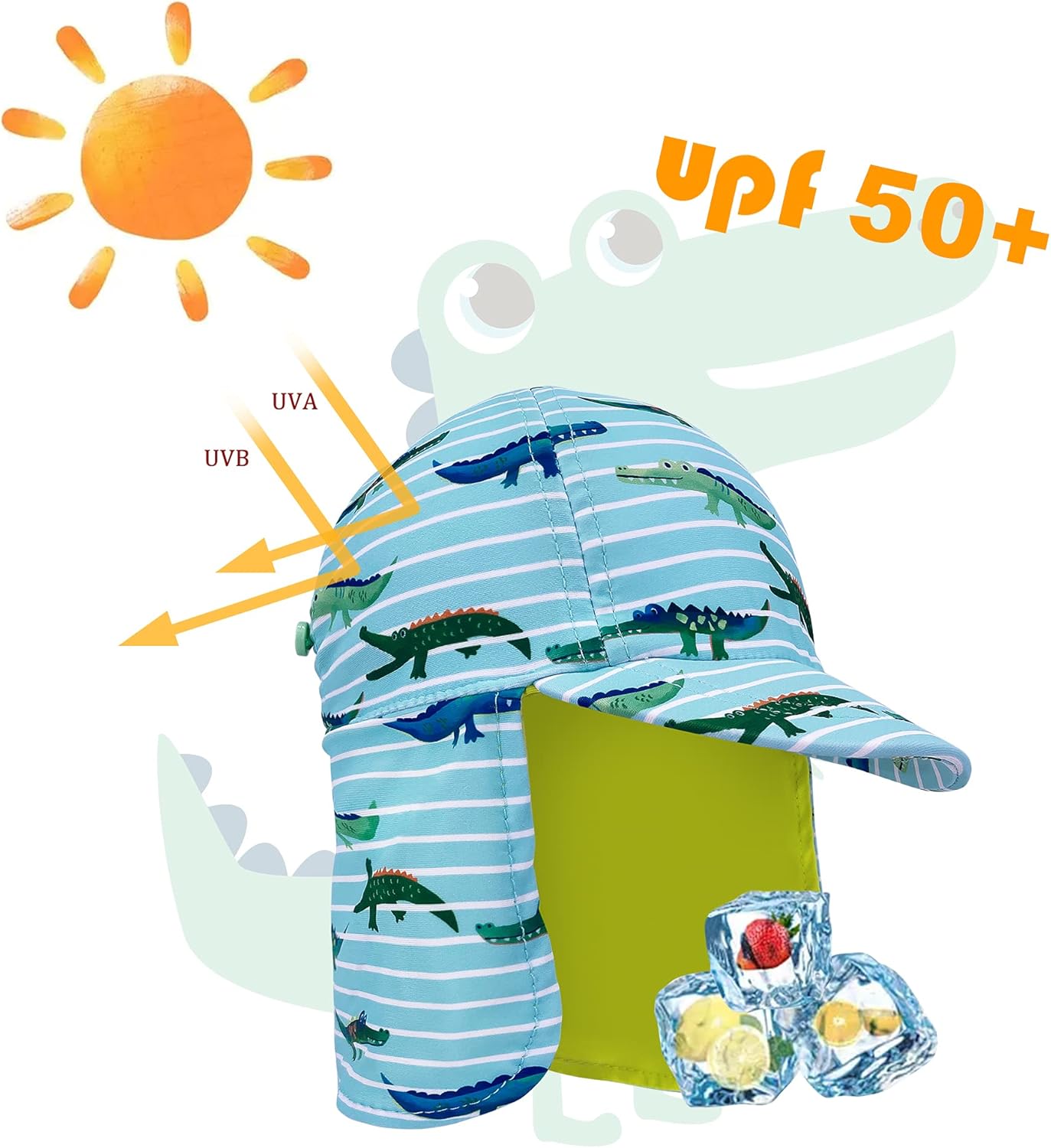 Thumbnail 1 de Gifts Treat Kinder Legionär Hut mit UPF 50+ – Dino Muster, Flap-Schutz, Nackenschutz