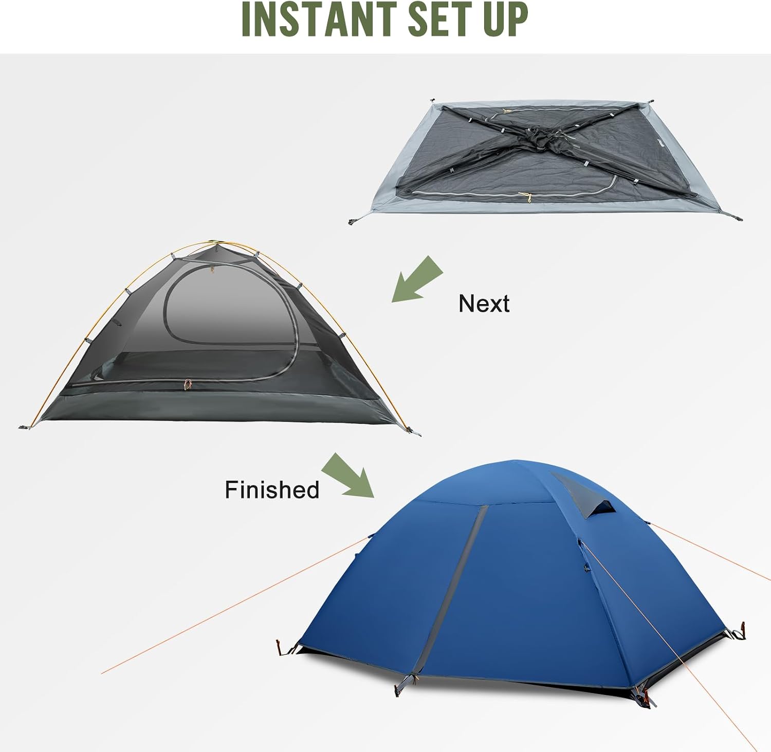 Thumbnail 6 de Night Cat 2-Person Backpacking Tent with Aluminum Poles and Rainfly