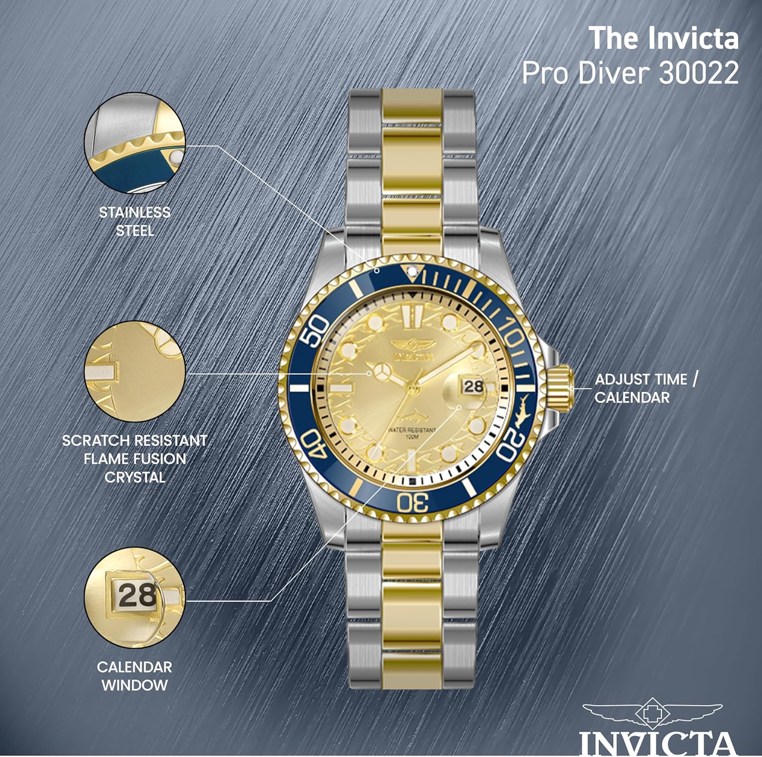 Detalle 2 de Invicta Pro Diver Edelstahl Herren Quarzuhrwerk – 43 mm