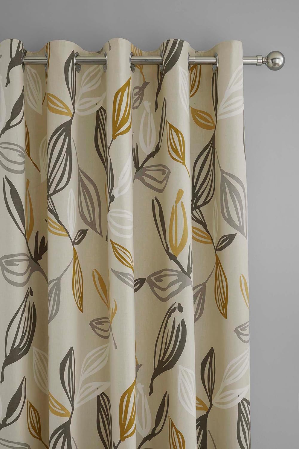 Thumbnail 5 de Fusion - Ensley 100% Cotton Eyelet Curtains, Ochre (2 Panels) 90" x 90