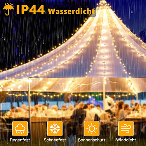 Detalle 2 de Ollny Außen-Lichterkette 40/80 m – 400 LED, IP44, dimmbar, 8 Modi, Timer