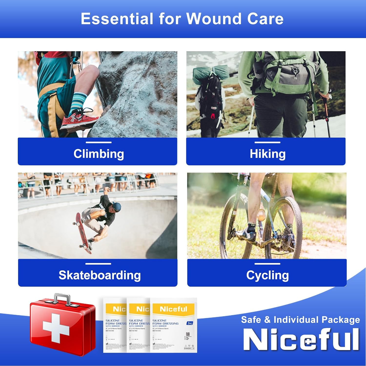Thumbnail 4 de Niceful 4" Silicone Foam Dressing ⚙