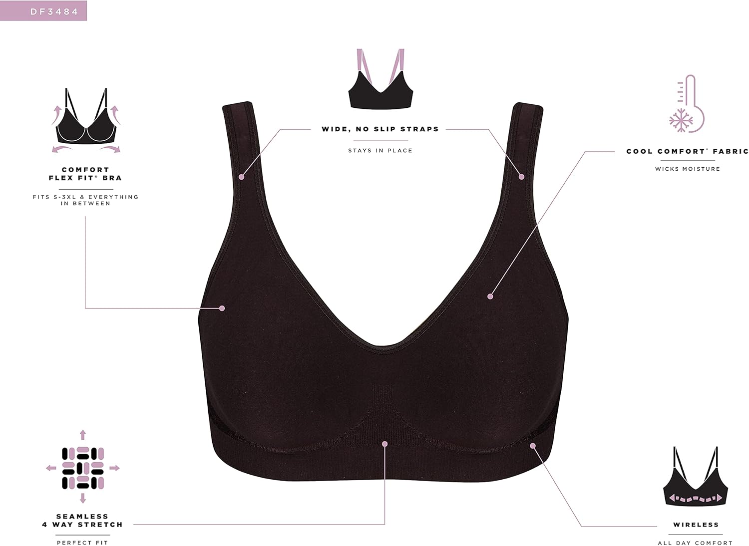 Thumbnail 3 de Bali Wireless ComfortFlex Seamless Bra with Comfort Revolution
