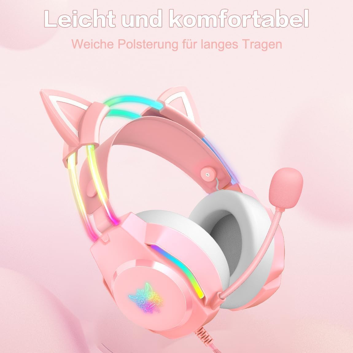 Thumbnail 5 de ONITOON Gaming-Headset mit Katzenohren, RGB & 7.1 Virtual Surround Sound (3,5 mm, mit Mikrofon)