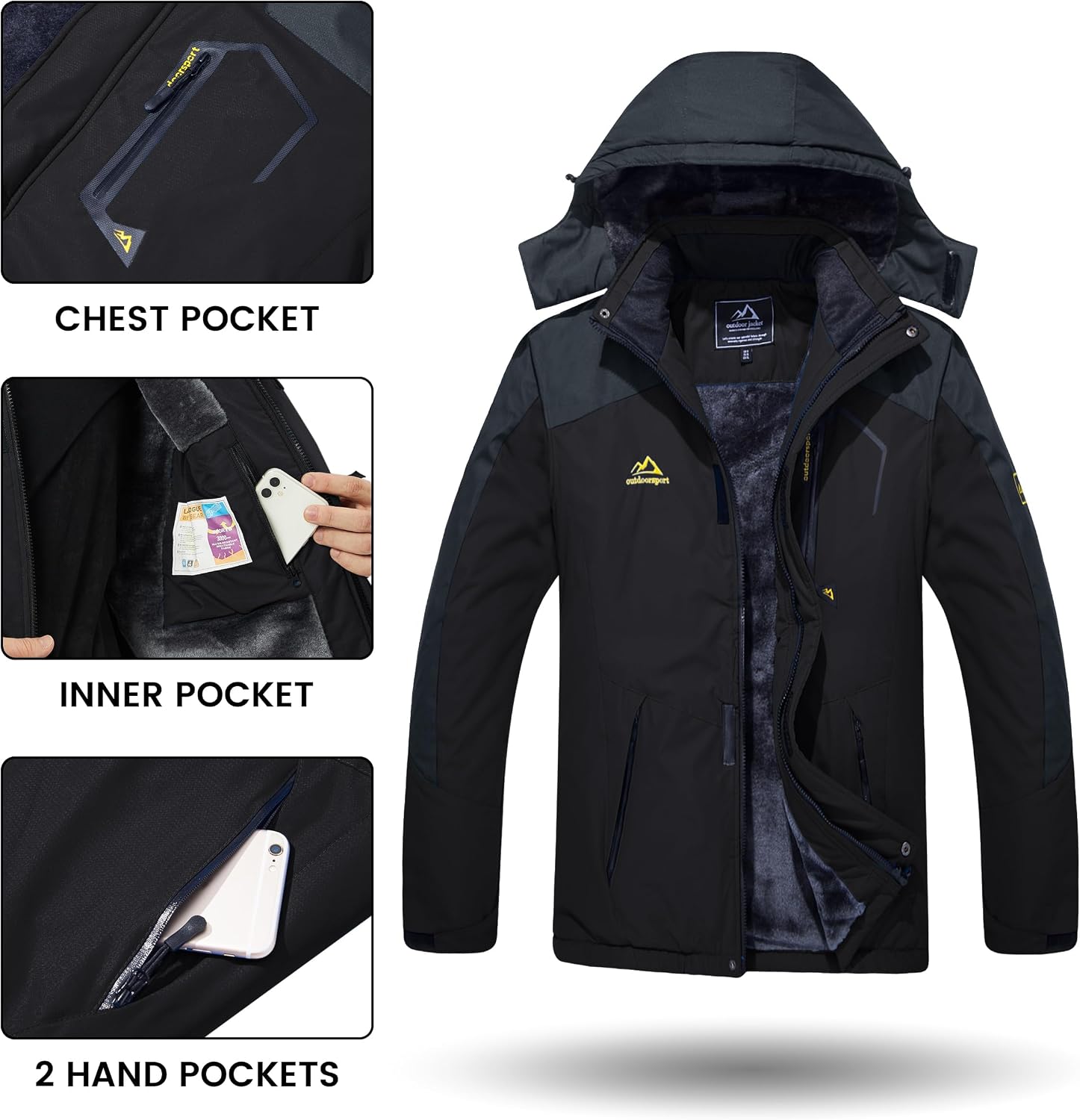 Thumbnail 4 de TACVASEN Manteau Hiver Coupe Vent 1️⃣